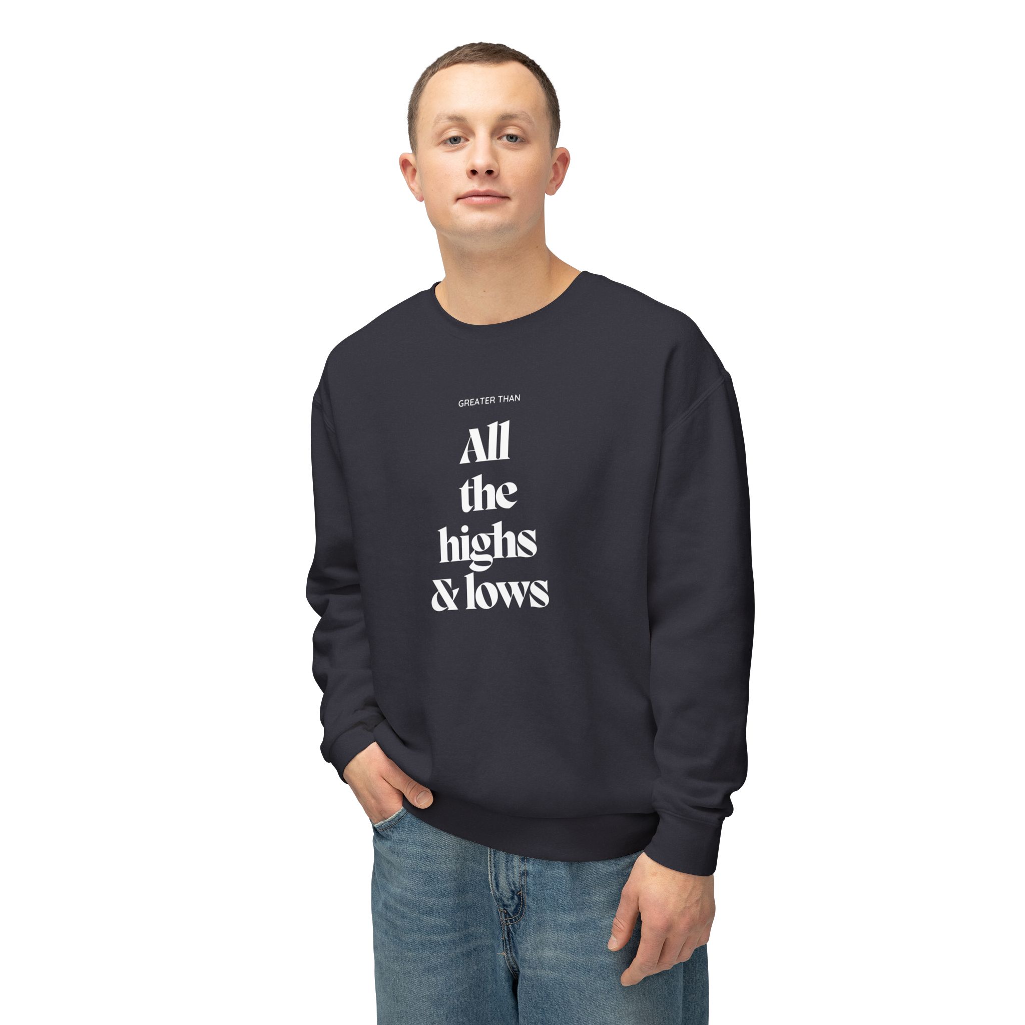 Unisex Crewneck Sweatshirt - "Greater, than all the highs and lows" - Image 4