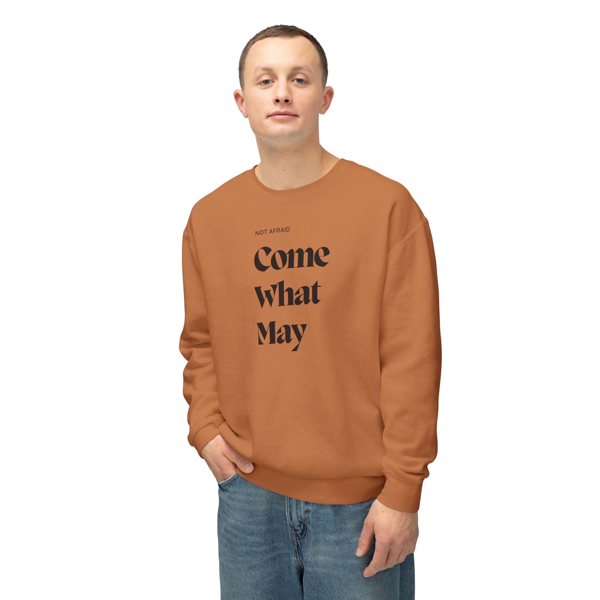 Unisex Crewneck Sweatshirt- " Not afraid come what may" - Image 4